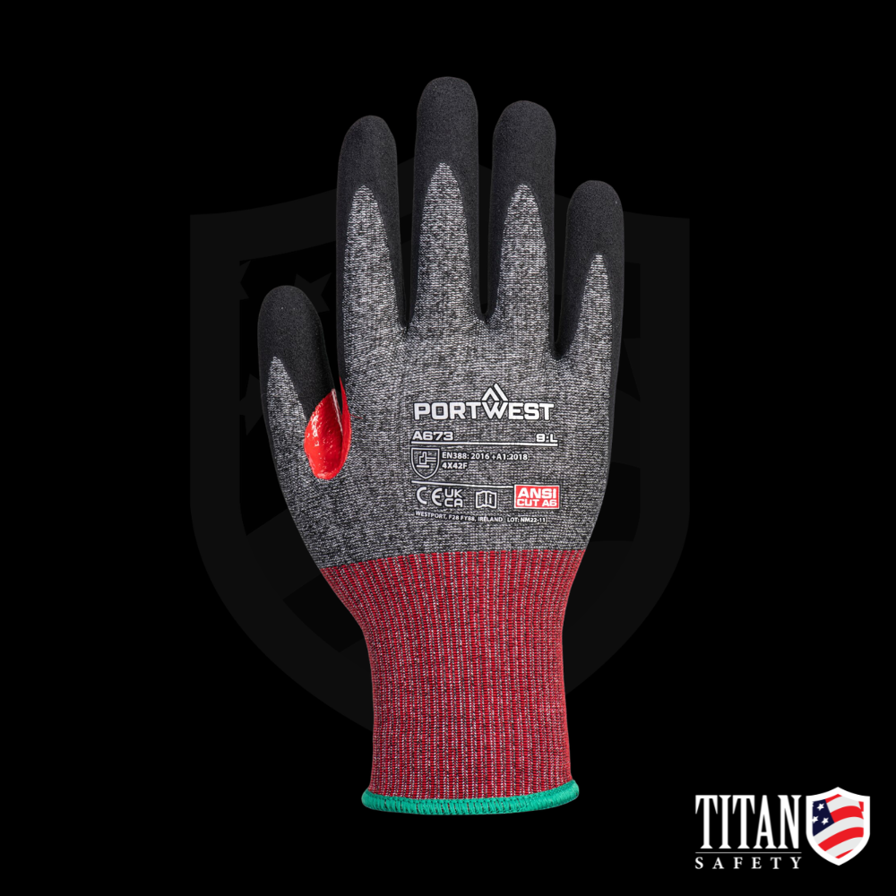 Portwest A673 CS Cut F18 Nitrile Glove A6 - 12 Pair Pack